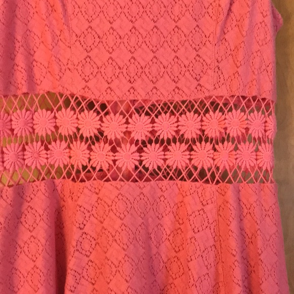 Free People Dress Daisy Pink Crochet Lace Skater size 2 - Picture 4 of 16